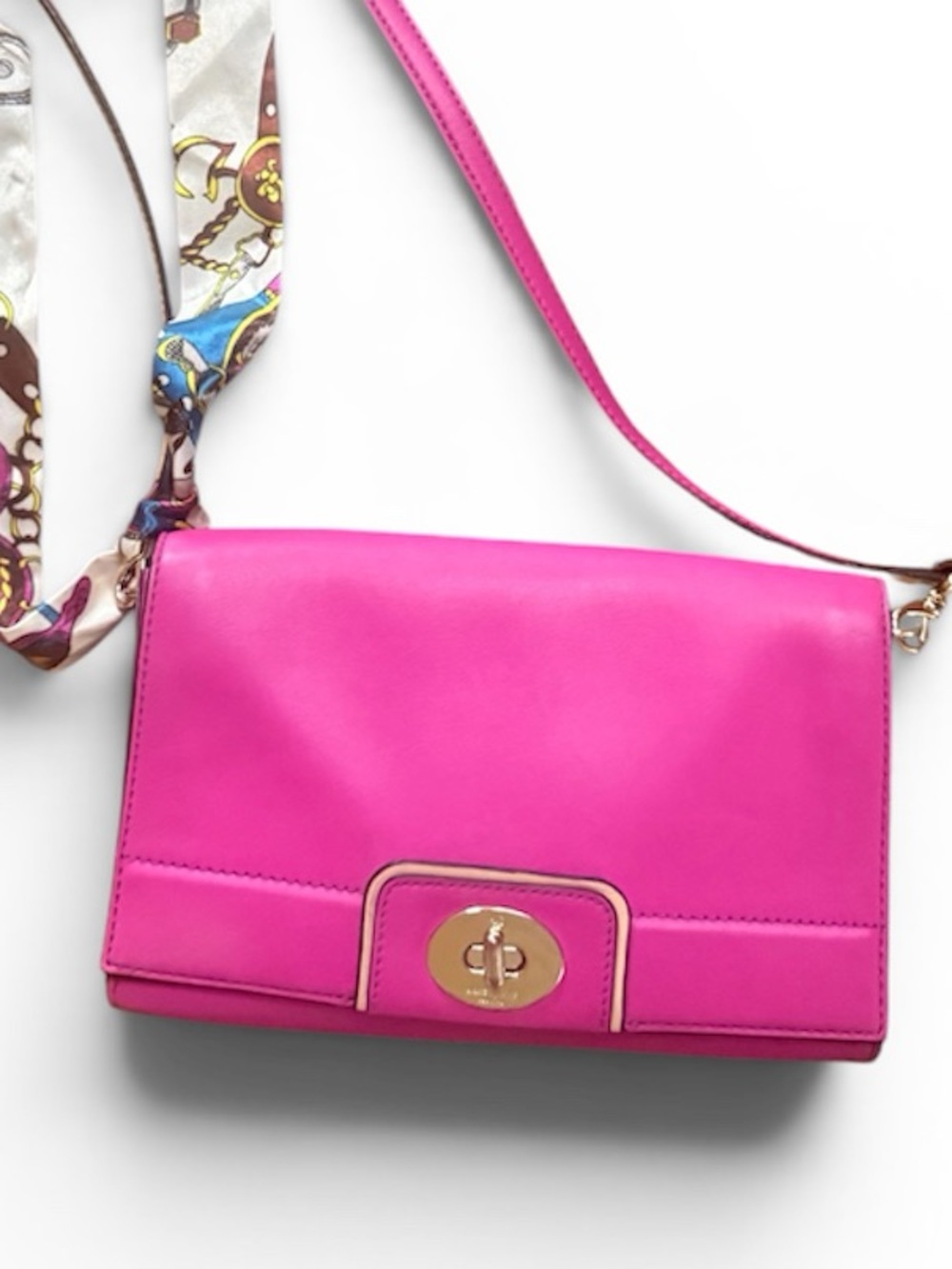 kate spade Hot Pink Leather Crossbody Bag with Turn-Lock - Picture 6 of 13